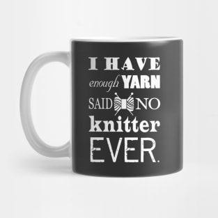 Not Enough Yarn Knitting Crafts Dark Mug